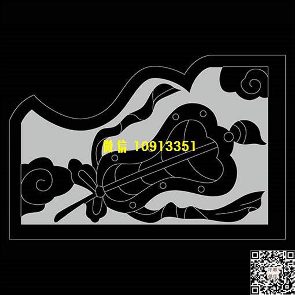 精雕图13扇子抱鼓精雕图线雕图线条图单线铣底图_电脑雕刻plt文泰矢量图精雕图浮雕图